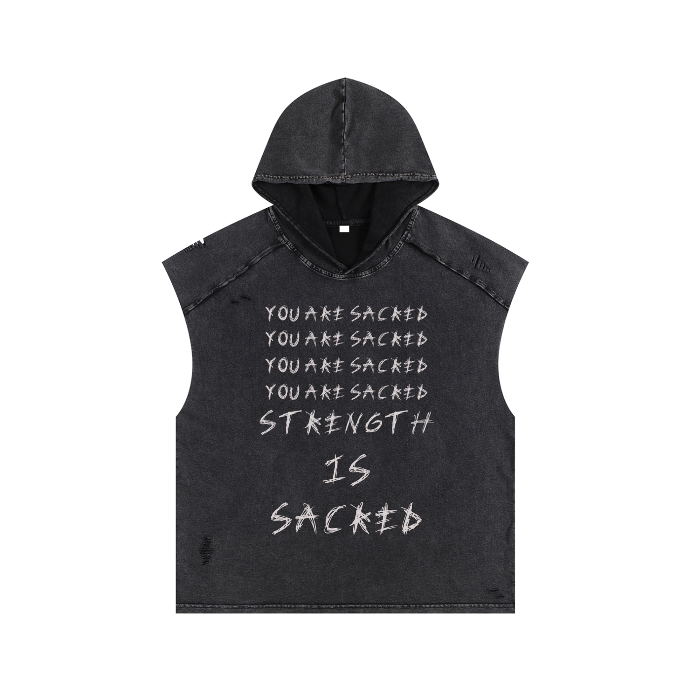 SACRED BARBELL SLEEVELESS HOODIE